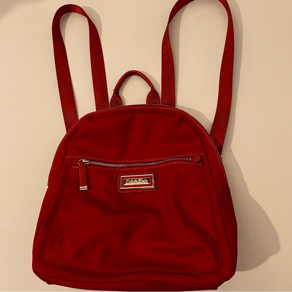 Calvin Klein Bags Calvin Klein Backpack Pursebag Red Poshmark